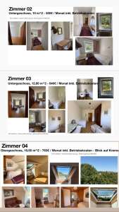 5 möblierte Studentenzimmer im Haus mit Garten bei Krems – All-inclusive